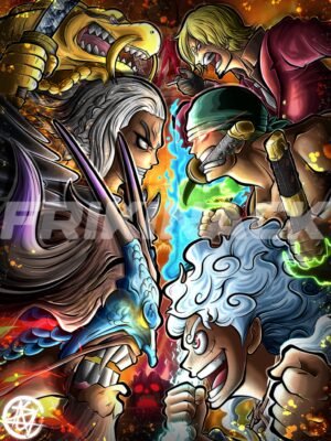 LUFFY, ZORO, SANJI VS KAIDO, KING, QUEEN
